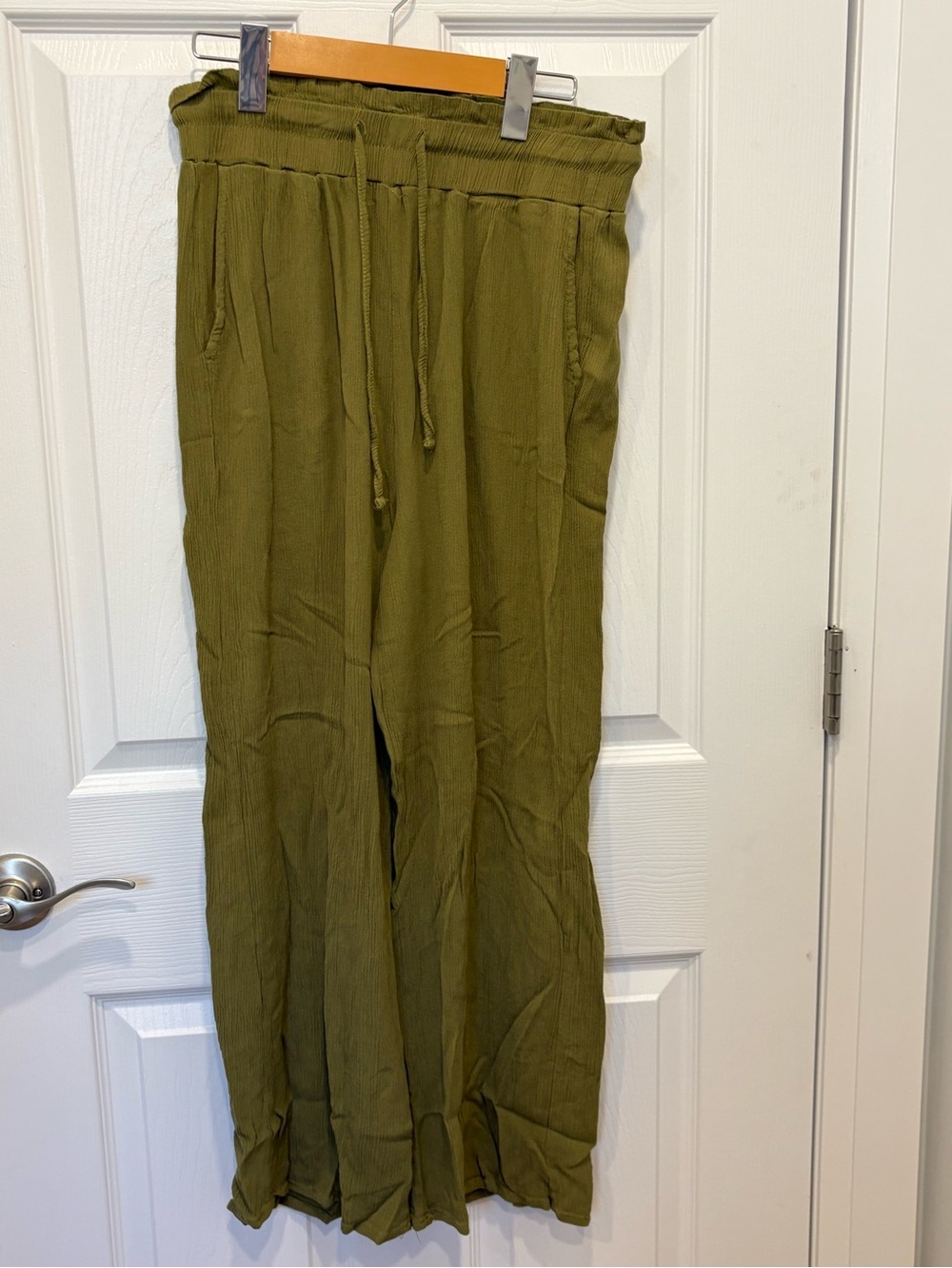 Kendall and Kylie olive Green Wide Leg Drawstring Pants #1071